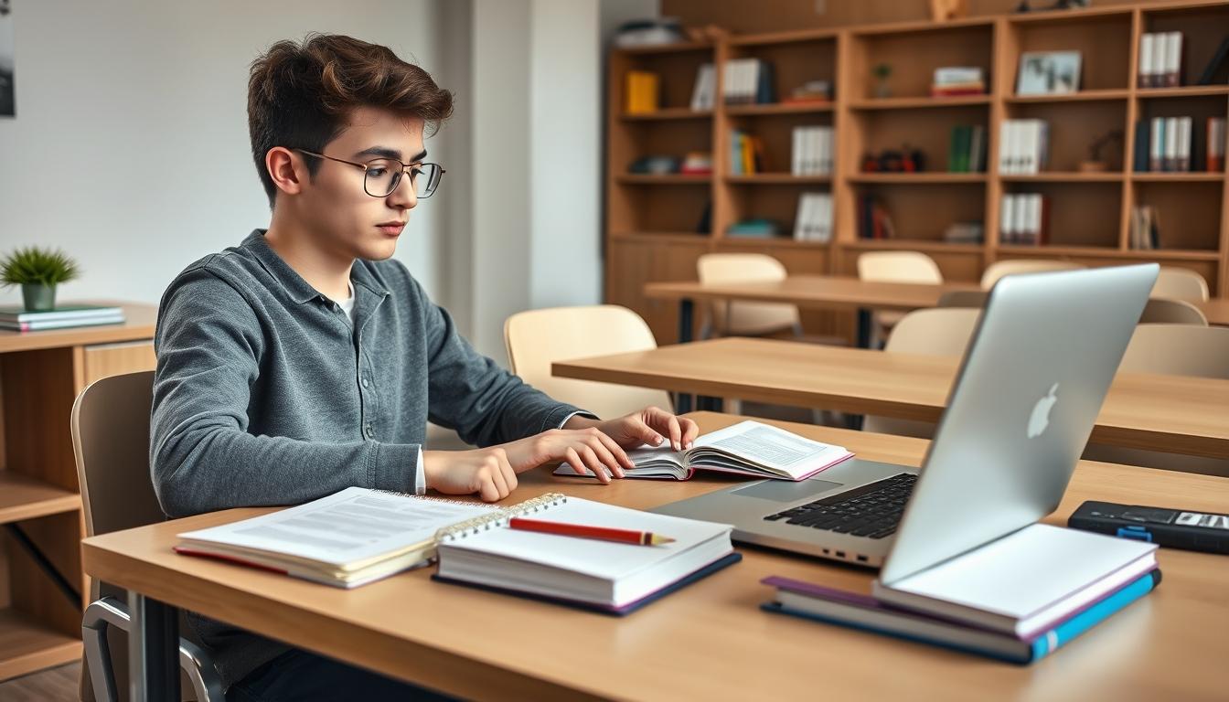 Student developing practical and academic skills